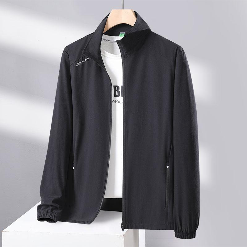 Летняя солнцезащитная одежда Мужская дышащая куртка Ice Silk Быстросохнущая мужская одежда Тонкая однослойная быстросохнущая УФ-куртка