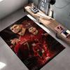 Sports Area Rug, Cristiano Ronaldo Portugal 7 Red Glow Poster, Fan Cave Decor, Non-Slip Mat