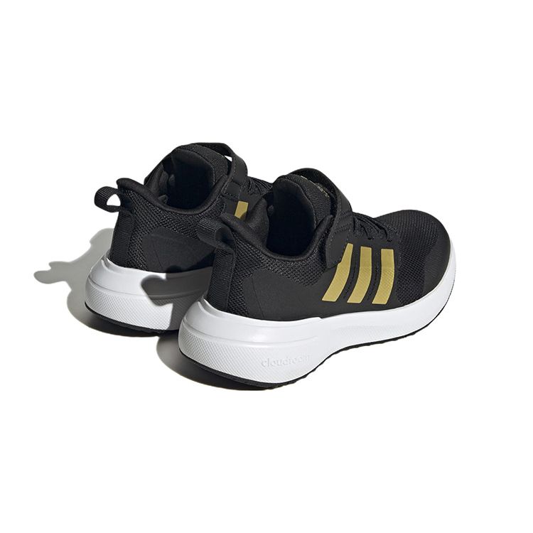 adidas Fortarun 2.0 Cloudfoam Нескользящие Прочные Легкие Амортизирующие Низкие Кроссовки для Бега Детские Кроссовки Черный Золотистый HP5442