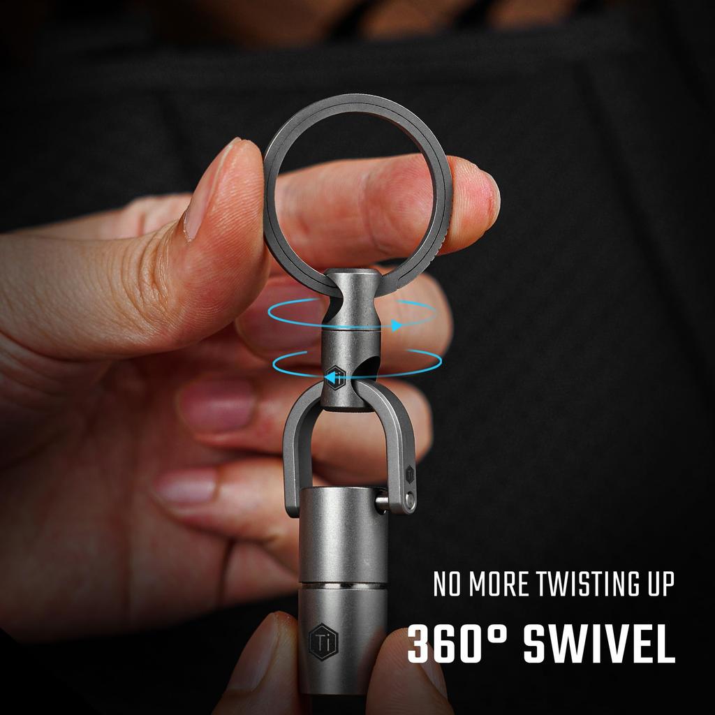 KeyUnity Титановое кольцо для ключей KA15, соединитель, вращение на 360 градусов, титановый держатель для ключей от машины, мужской