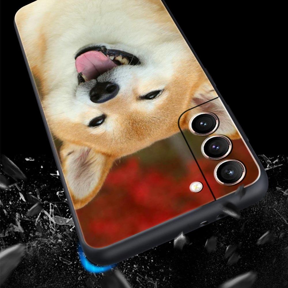 Чехол для телефона с собакой Сиба-ину для Samsung Galaxy S23 Ultra S22 S21 S20 FE 5G S10 S10E S9 S8 Plus Note 20 Мягкий черный силиконовый чехол