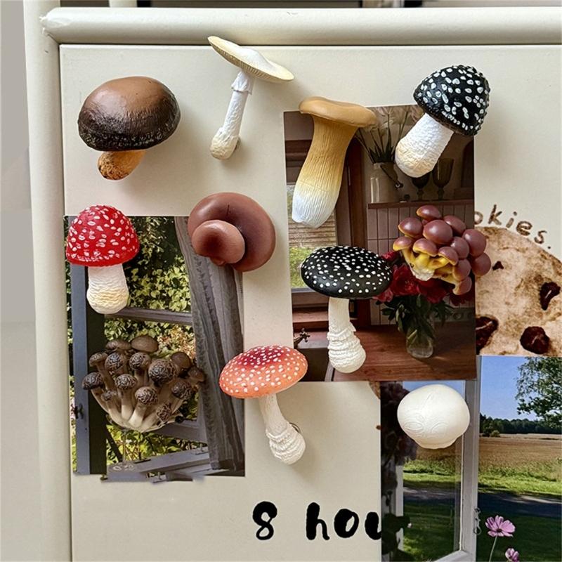 Portable Mini Mushroom Fridge Magnets   Home   Realistic Simulation  PVC Craft