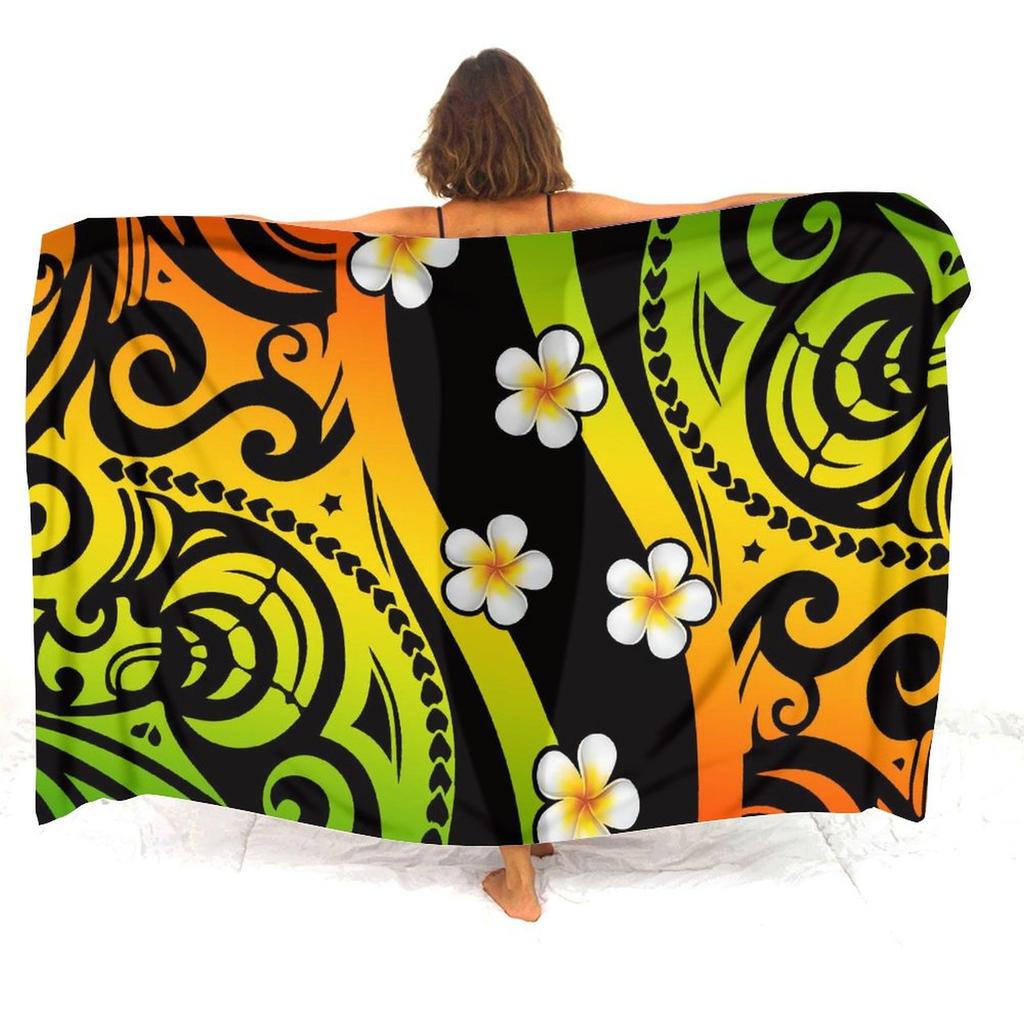 Summer Sarong Dress Polynesian Customizable Beach Essential Sun Protection Women'S Sarong Shawl Suitable For All Seasons