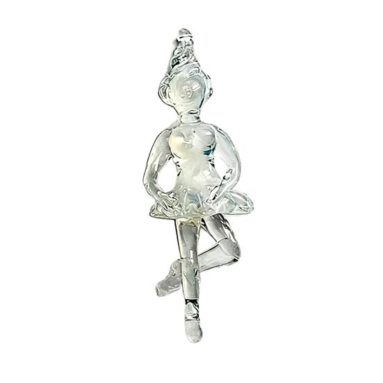 Clear Ballerina Pendant 3D Hand Blown Glass Ballet Dancer Hanging Accessories for DIY Earring Necklace Bracelet Keychain