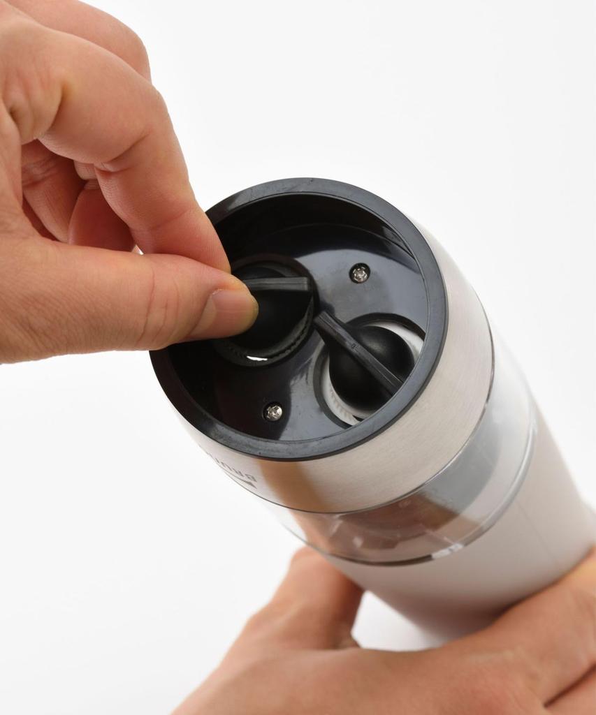 BRUNO Electric Pepper Mill, Single-Handed, Two-in-One, Double-Automatic Spice Mill, Stylish Greige (BHK298-GRG)
