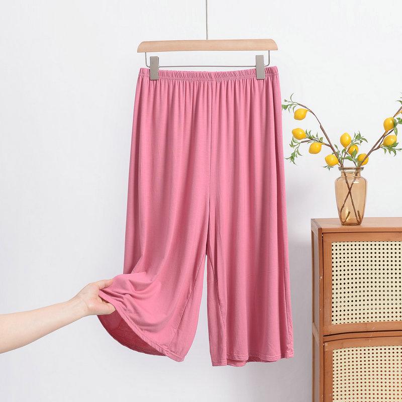 Plus Size XL To 8XL Women's Modal Pant Calf-length Summer Capri Pants Wide Leg Pants Short Pants Casual Homewear