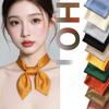 Solid Colour Fashion Monochrome Small Neck Scarf Scarf Small Square Scarf Silk Scarf Female Workplace Spring and Summer Professional Head Scarf