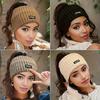 Women Wide Headband Solid Color Knitted Warm Headwrap Girls Punk Elastic Headwear Sports Hair Bands Accessories