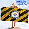 Pittsburgh Steelers Logo Print Beach Towel, Large Soft Quick Dry Towel for Beach Camping Swimming