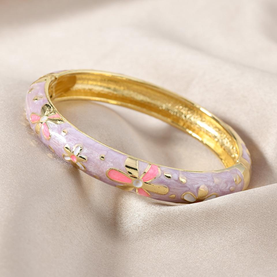 Enamel Dripping Oil Painted Open Opening Fashionable Simple Versatile Bracelet