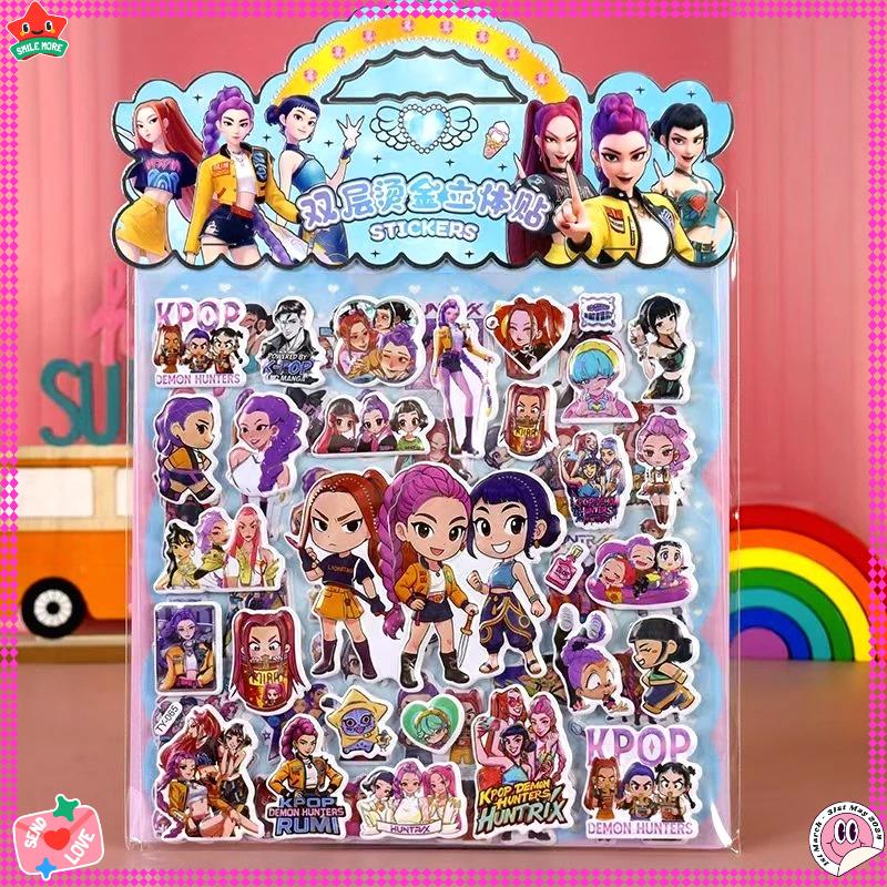 1/3/5 шт. K-pop Охотники на демонов Наклейка Аниме Тигр Руми Мира Зои Наклейки с лазерной резкой Канцелярские товары для офиса Школьные принадлежности Подарки на вечеринку