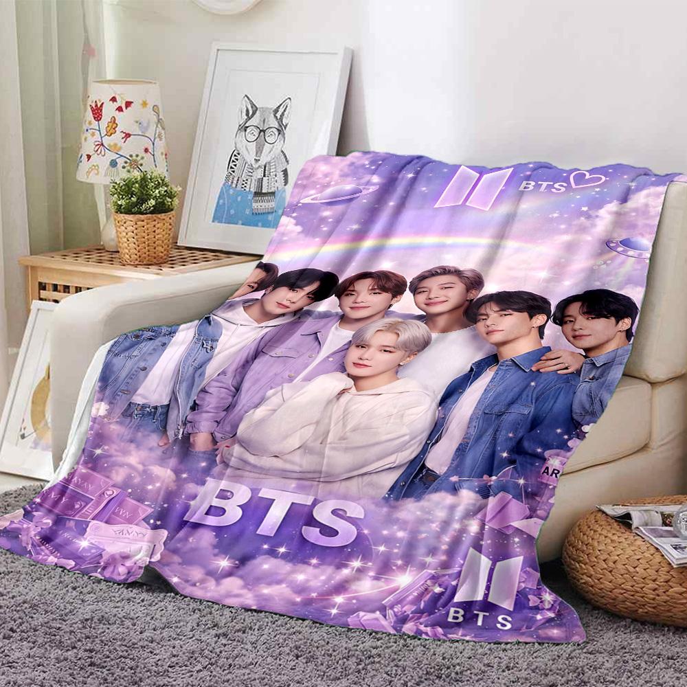 1 шт. Фланелевое одеяло BTS Fashion Icon, супермягкое, милое, для комфорта, для путешествий, постельное белье, диван, диван-кровать Y72326