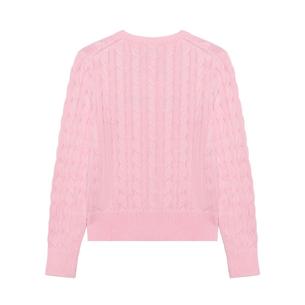 Polo Ralph Lauren вязаный хлопковый кардиган с круглым вырезом женские кардиганы розовый WMPOSWENDW20133-650