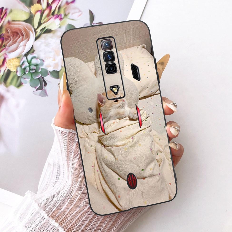 Чехол для телефона ZTE nubia RedMagic 7 Силиконовый Милый Кот Модный Забавный Расписной Funda Для Red Magic 7 NX679J Корпус