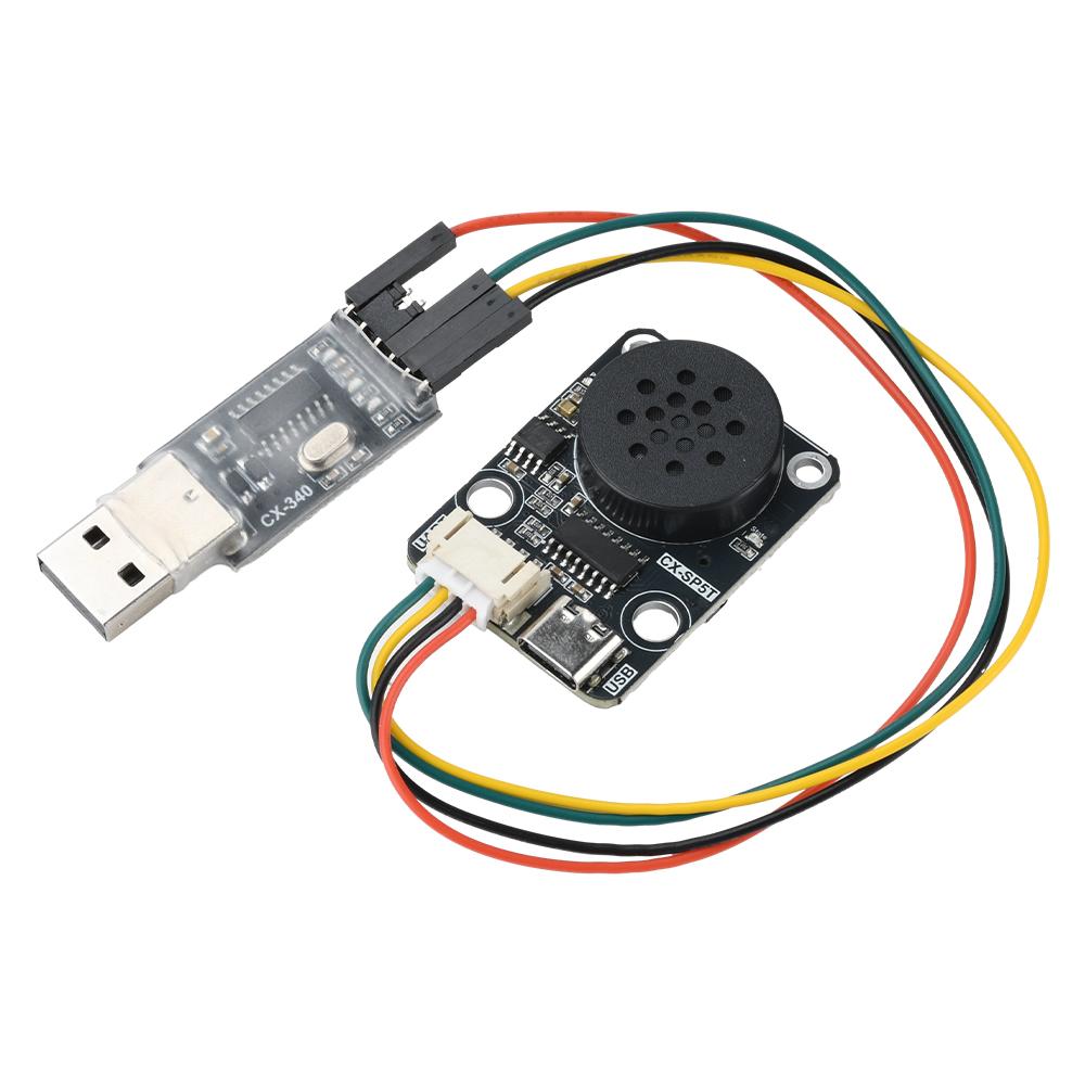 Модуль воспроизведения голоса MP3 DC 3.3-5V, интеллектуальное голосовое вещание MP3, управление через последовательный порт UART, карта TF для Arduino