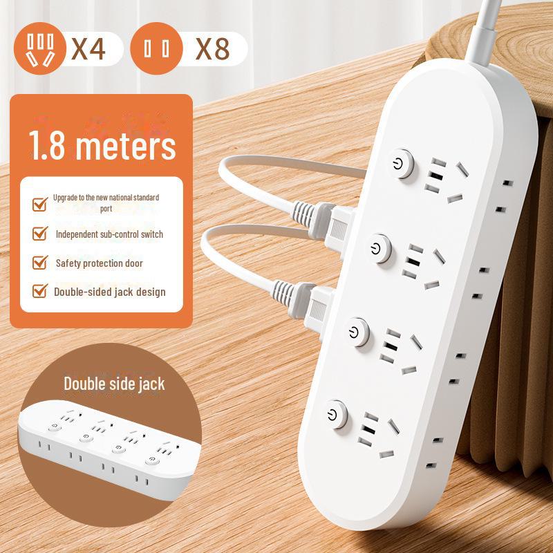 Умный сетевой фильтр с несколькими розетками, USB, двухсторонней вилкой и встроенной медной полосой