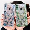 Элегантная розовая бабочка Для Samsung A20 30 22 23 24 25 26 A31 32 33 34 A35 42 A50 51 52 53 54 55 56 70 71 72 73 стеклянный чехол для телефона