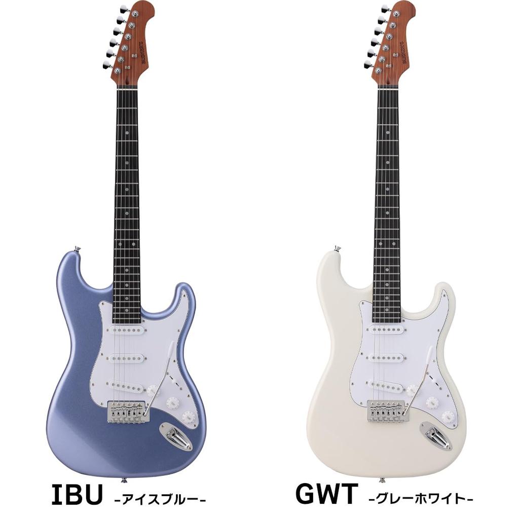 Stratocaster Type Roasted Maple Neck Pastel Color Electric Guitar Buskers BUSKER'S BST-Standard (Single Item, GWT-Gray White-)