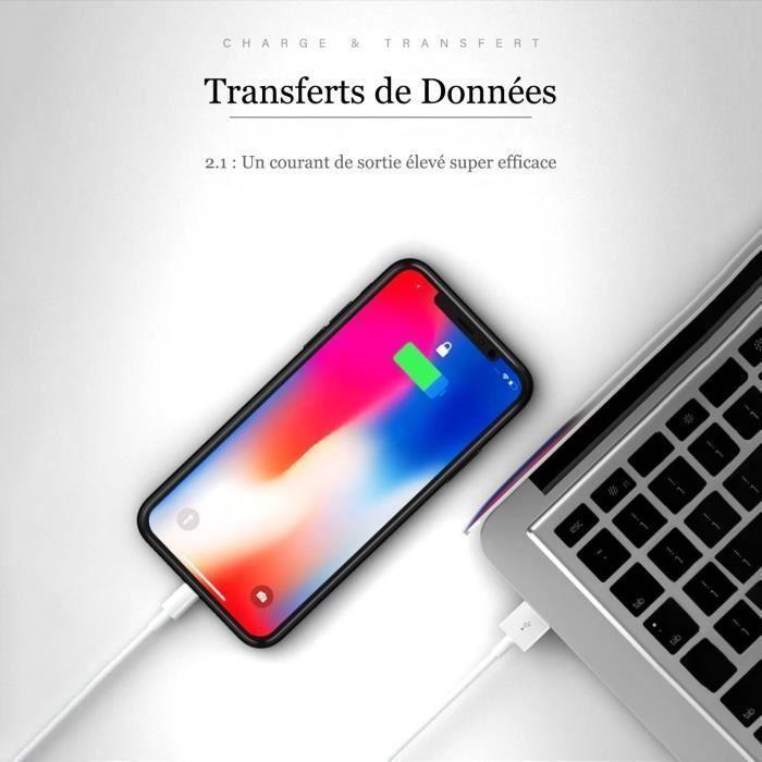 Chargeur - Apple - Renforcé - Charge Rapide - 1 mètre - Compatible iPhone et iPad