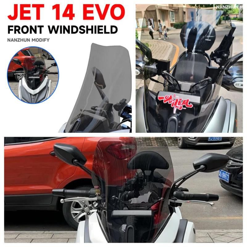 For SYM JET 14 EVO 125 150 200 Motorcycle Accessori Windshield Windscreen Visor Wind Screen Deflector Kit