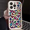 Fashion Hearts Pattern Phone Cover  For iPhone 16 Pro Max 15 Plus 14 13 12 11 Pro XR XS 8 7 Color Love Shockproof Lens Protection Soft Case