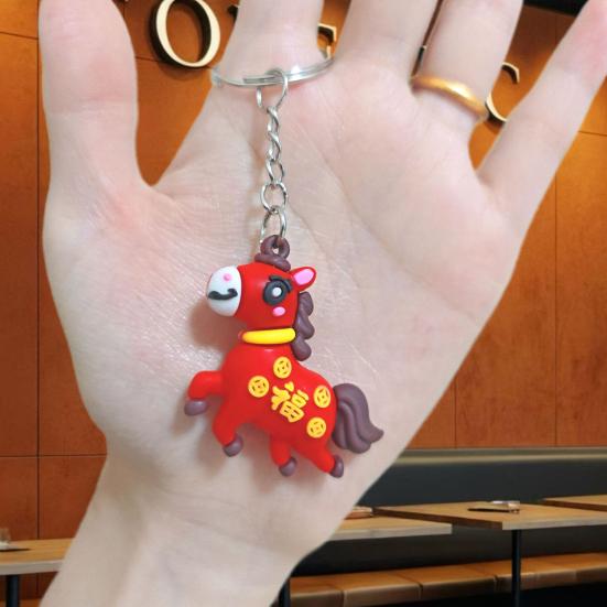 5/10 шт. Брелок 'Год Лошади 2026' Благоприятный культурный дизайн Китайский зодиак Амулеты удачи Подвеска для рюкзака