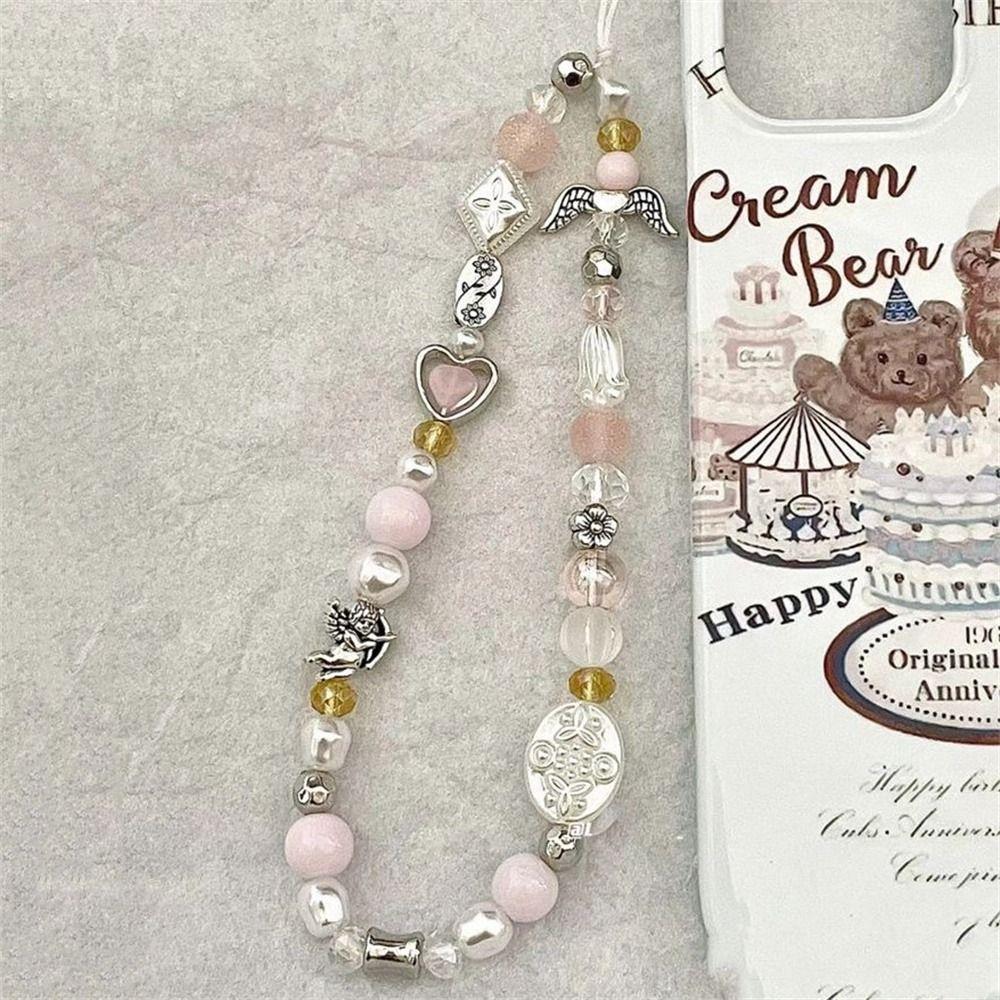 Hanging Cord Phone Strap Star Pearl Mobile Lanyard Trendy Pendant Beaded Phone Chain  Jewelry Gift