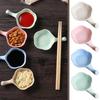 Wheat Straw Seasoning Dish Flower Shape Small Plate with Handle Sauce Vinegar Seasoning Bowl Sauce Snack/Sauce/Vinegar Plate