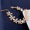Women Rhinestone Inlaid Flower Snowflake Elegant Wedding Bridal Bracelet Gift