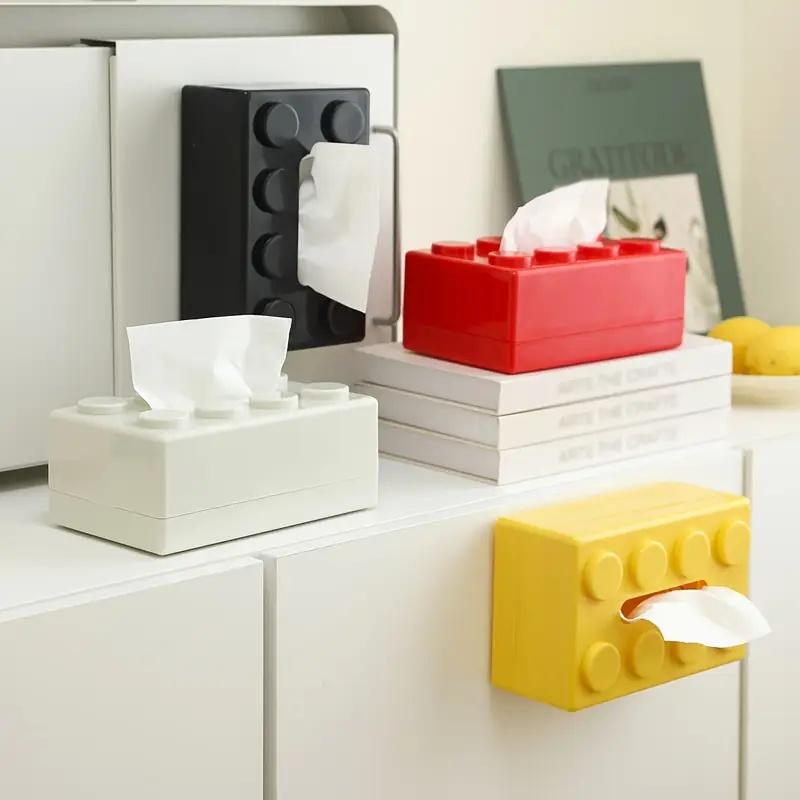 1 шт. Коробка для салфеток Креативный держатель для салфеток в виде строительного блока Многофункциональный органайзер для хранения для дома, столовой, стола, настенный