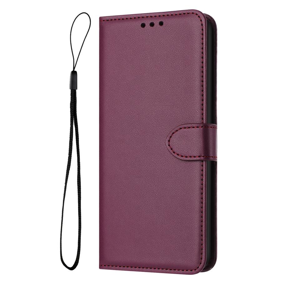 Business Wristband Wallet Case with 3 Card Slots and Photo Frame for iPhone Samsung Xiaomi Redmi Solid Color Stand Holder Flip Case for OPPO VIVO