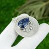 Natural Sodalite Gemstone Indian Jewelry 925 Sterling Silver Pendant For Women