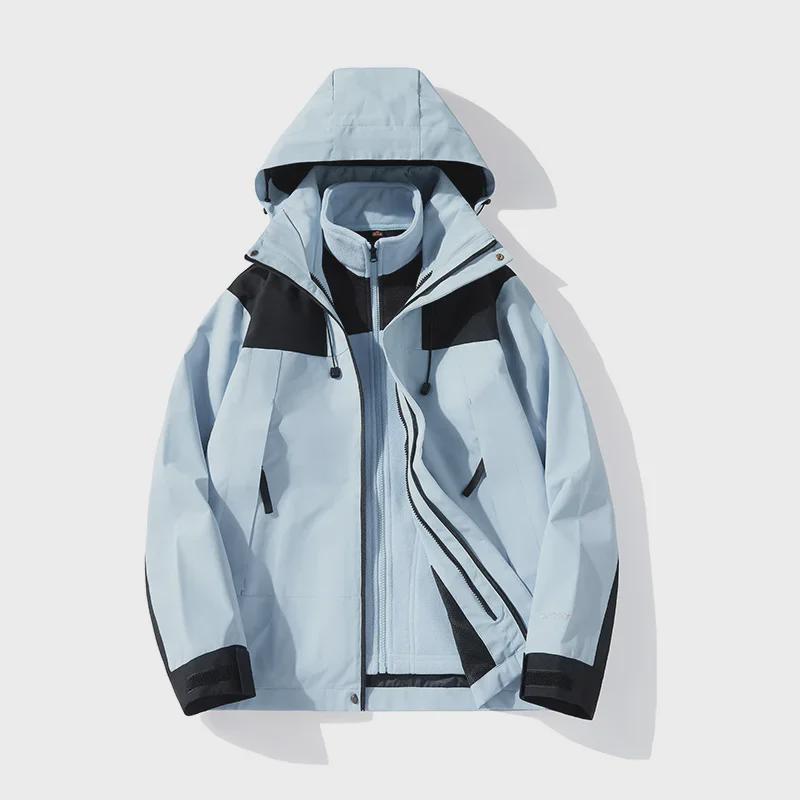 Зимняя ветрозащитная куртка 3 в 1 для двоих 2024 года, цвет Beitu Grey