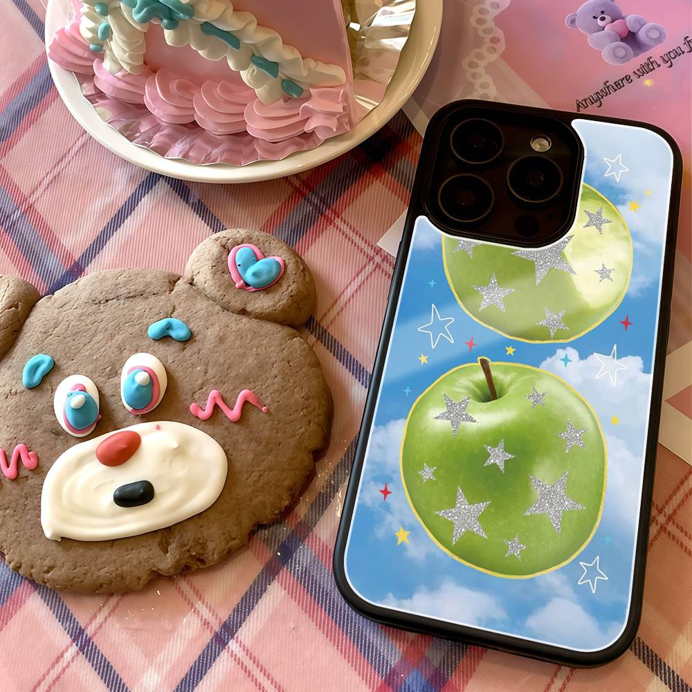 Райское зеленое яблоко Пятизвездочный летний чехол для телефона для iPhone 17 16 15 14 13 12 11 Pro Xs Max Mini Plus Celulares Жесткий Funda