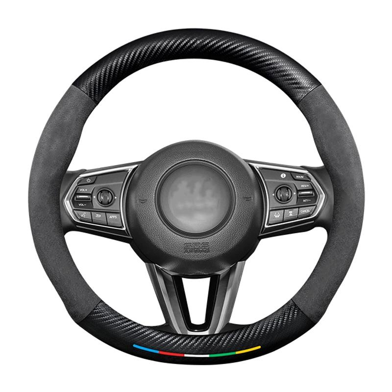 Car Suede Carbon Fiber Steering Wheel Cover For Acura MDX NSX TLX RDX ILX RLX CDX TLX-L TL RL ZDX ADX TSX RSX Integra Type-S RDX