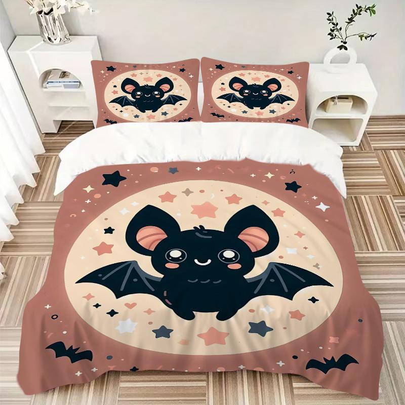 3pcs Bat Cartoon Bedding Set - Includes Comfortable Bedding with Stylish Design for Bedroom L005