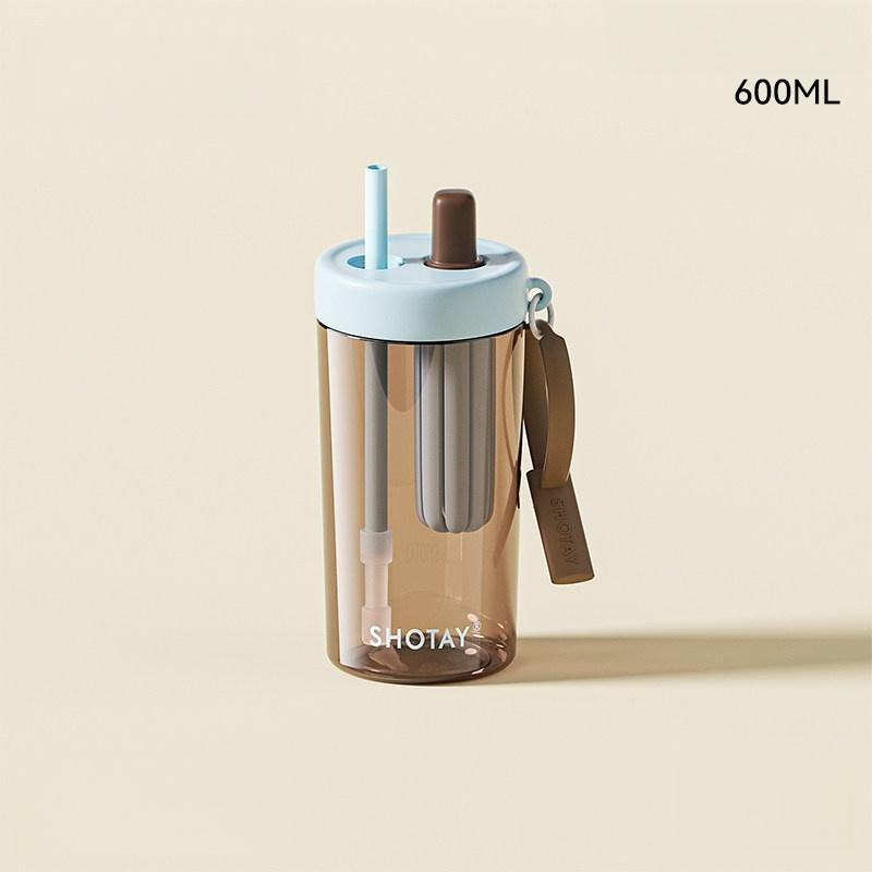 SHOTAY 600/800 мл Кружка для воды Герметичная Кружка для чая Портативная Кружка-поилка с Защитной от пыли Крышкой для соломинки Летняя Кружка для напитков с Ситечком для чая