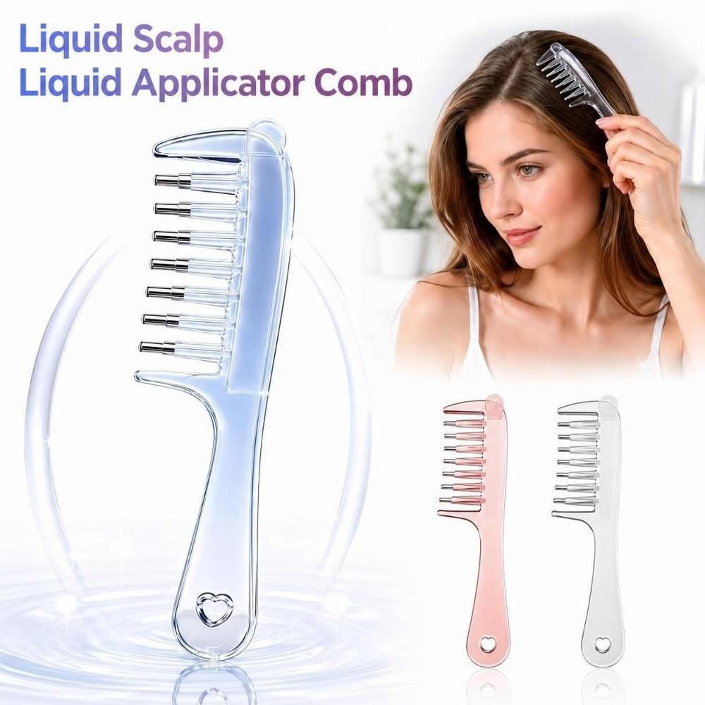 7-Tooth Liquid Guiding Scalp Massager Comb Transparent Scalp Applicator Hair Care Tool