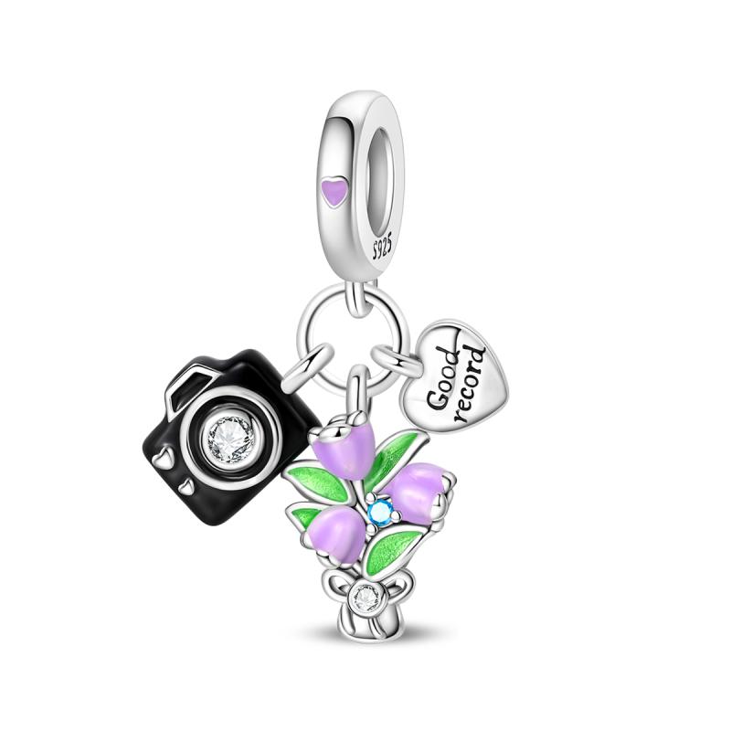 Оригинальные медные романтические свадебные шармы, кольцо для букета, роза, сердце, бусины, подвески, подходят для браслетов, сделай сам, изысканные ювелирные изделия, подарки