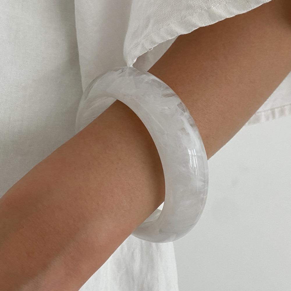 Золотой Неправильной Формы Широкий Браслет Богемный Ретро Кольцо на Руку Преувеличенный Акриловый Браслет Подарок Другу