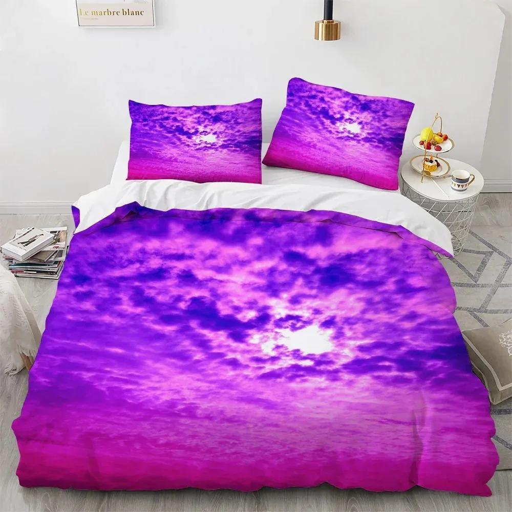 Comforter Blue Sky Cloud King Queen Full Size For Kids Boys Girls Polyester Bedding Set Comforter Landscape Pattern