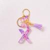 Able Purple Letter Keychain Sequin Butterfly Tassel Pendant Keychain Exquisite Backpack Decoration Accessories Gifts