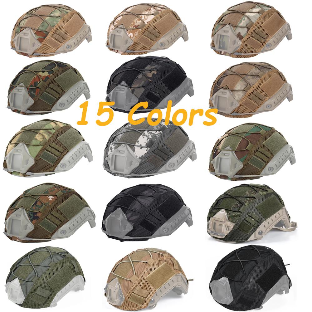 Тактический чехол для шлема с эластичным шнуром для шлема FAST Airsoft Paintball Wargame Gear CS MH PJ BJ Helmets Cover 15 цветов