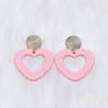 1 пара полых висячих сережек с сердечками для женщин и девочек, модные акриловые серьги-гвоздики ярких цветов, легкие ювелирные изделия в виде висячих ушек в виде сердечек