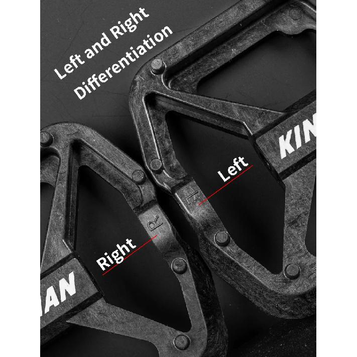 KINAN Bicycle Carbon Pedals 4 Bearings 141G Ultralight Titanium Axis with 12 Screws For Road Bike MTB Cycling Accessories