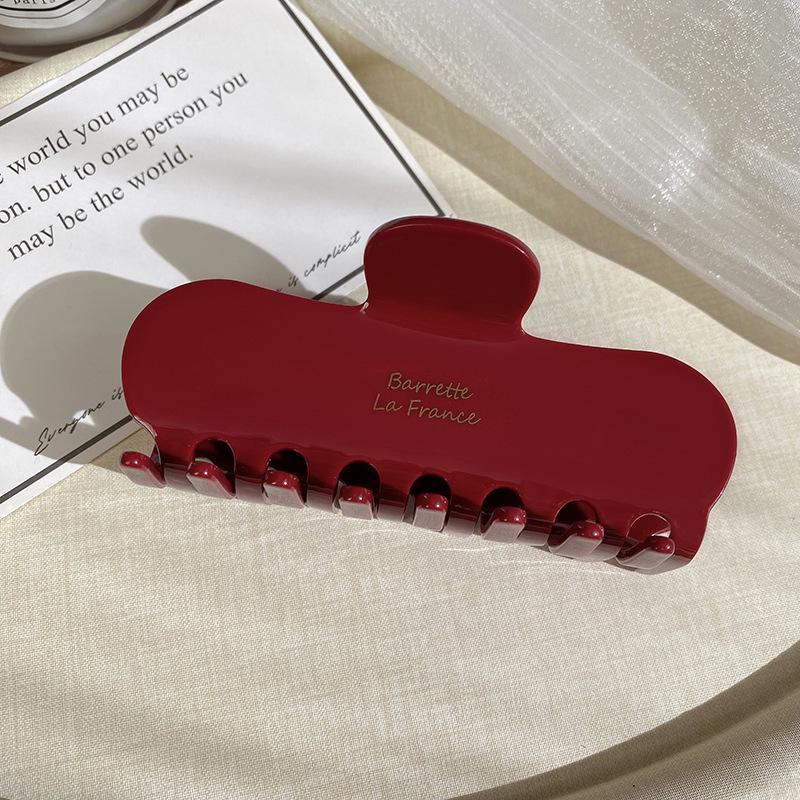 Jennie Style Red Claw Clip - High-End 2025 Large Volume Updo Acetate Shark Clip for Women