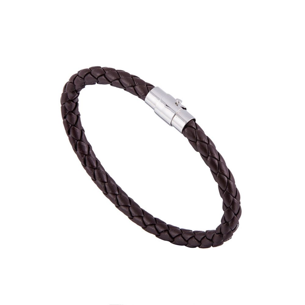 Simple Braided Women Men 1 Piece PU Leather Bracelet Magnetic Clasp Jewelry Fashion Accessories
