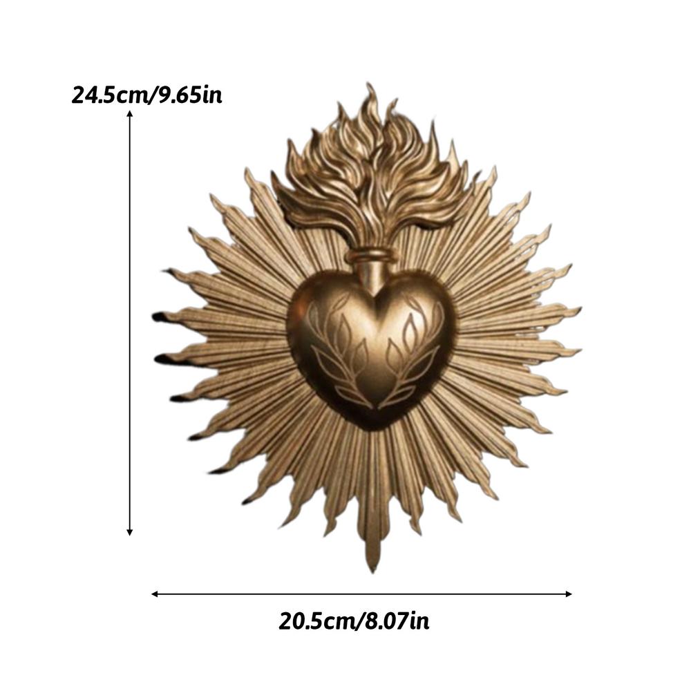 Gothic Sacred Heart Wall Decor Resin Heart Wall Ornament Spiritual Decor Catholic Home Decoration Religious Art Hangable For