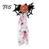 Holiday Yard Wall Hanging Halloween Decoration, Spooky Wooden Spider Web Skeleton Hand Large Plush Prop Ornament with Blood Gauze for Indoor