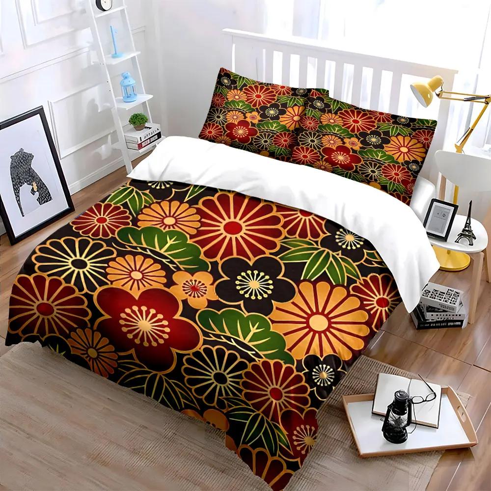 "Floral Pattern Decorative Set" Soft Comfortable Duvet Cover Bedding Set Included 1*Duvet Cover & 2*Pillowcases, gift